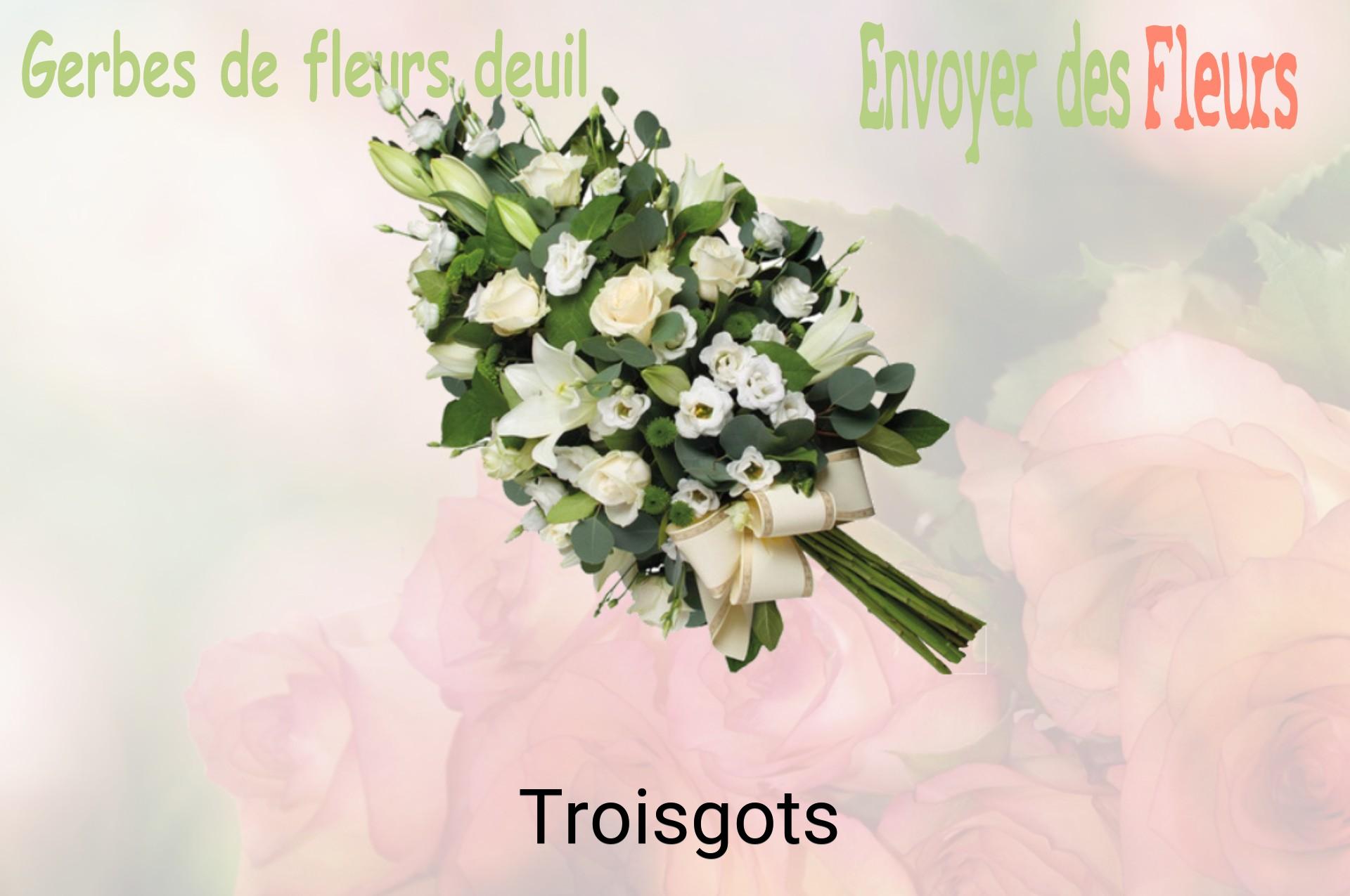 Gerbe de fleurs de deuil livrée à Troisgots